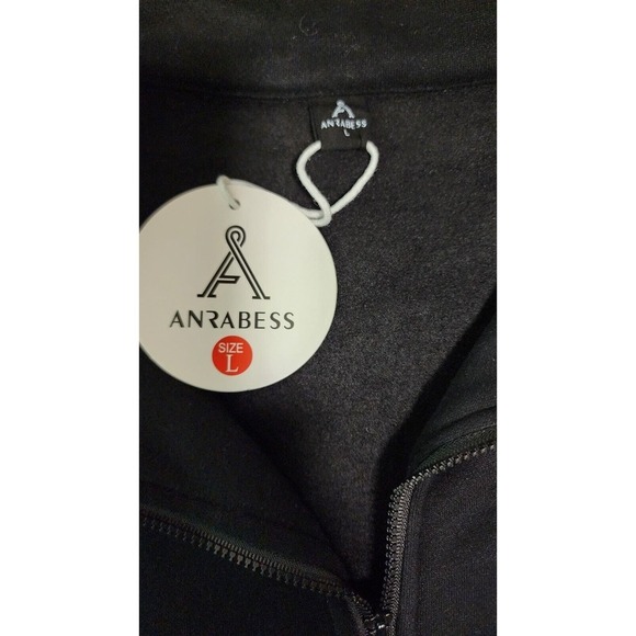 NWT Women's L Anrabess 1/4 Zip Pullover Sweatshirt Black large - Picture 2 of 5